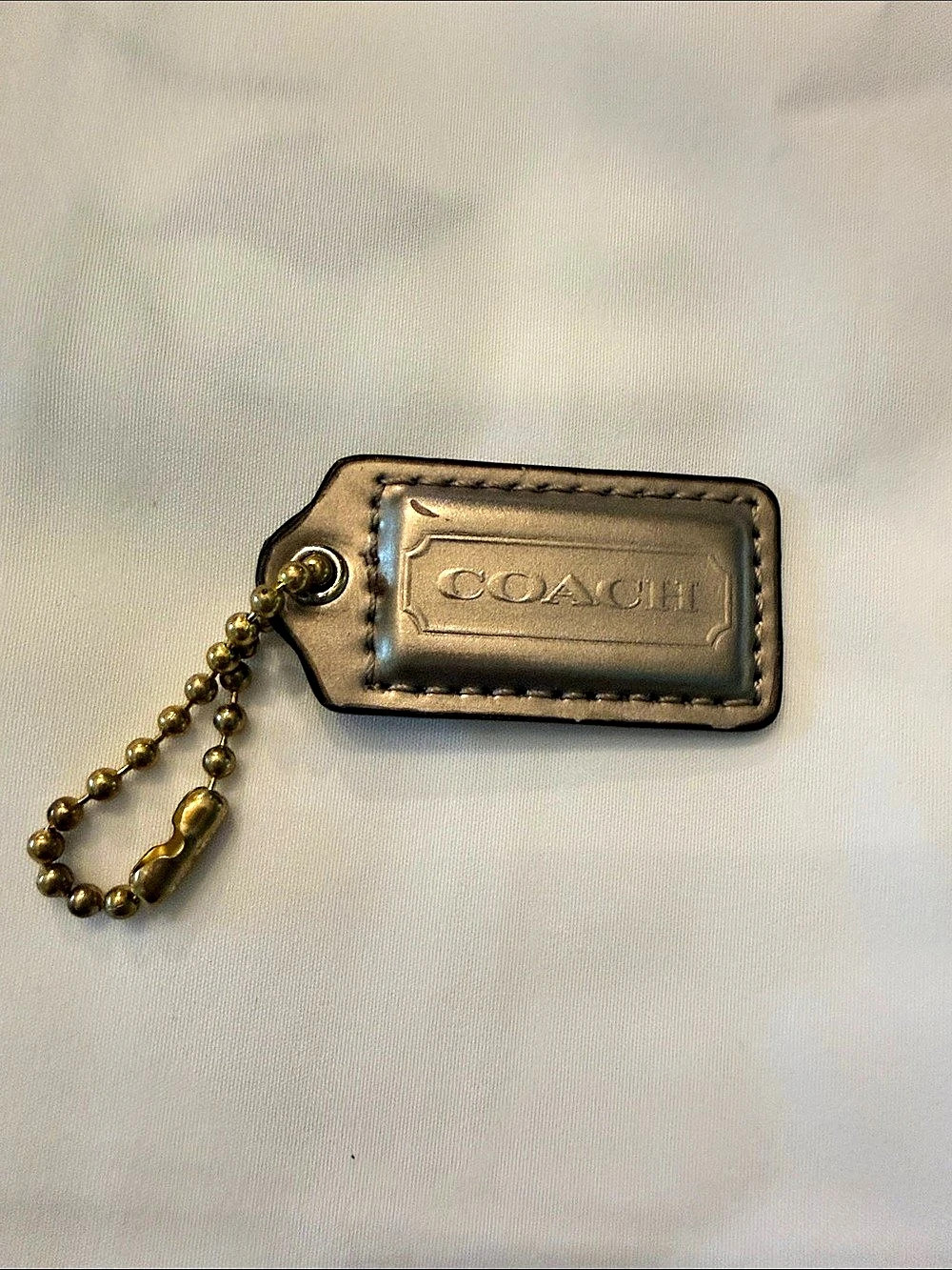 Coach Leather Handbag Hangtag Charm Fob Bronze